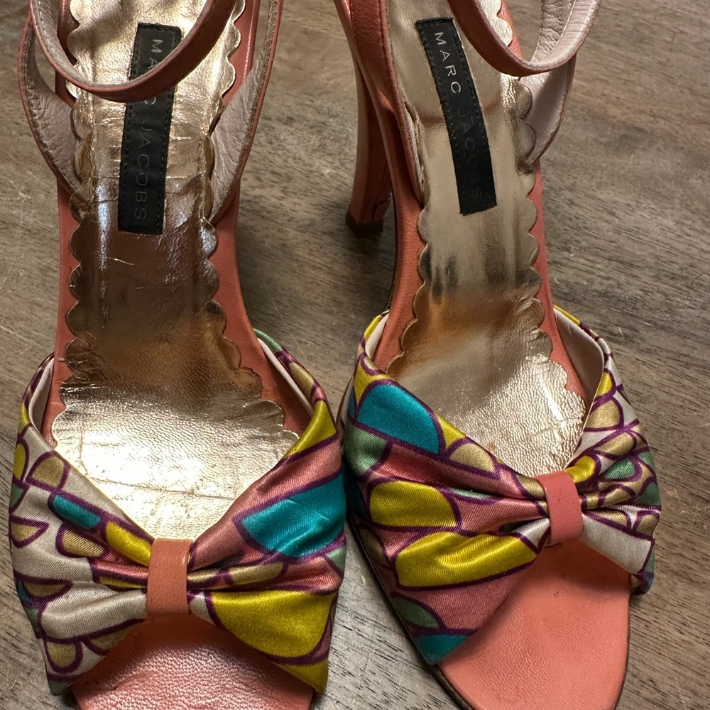 Marc Jacobs Multicolor Silk Strappy Heels